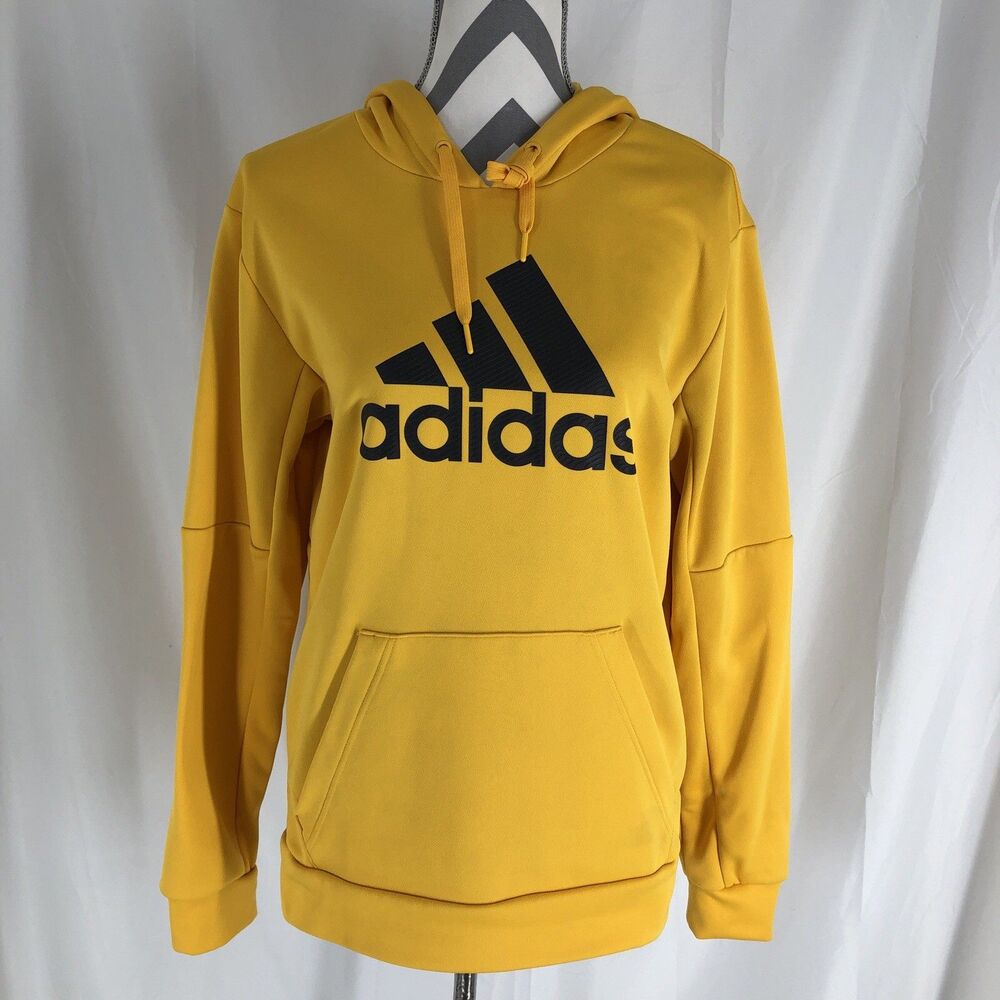 Adidas Womens Yellow Hoodie Pullover Long Sleeve Size Small